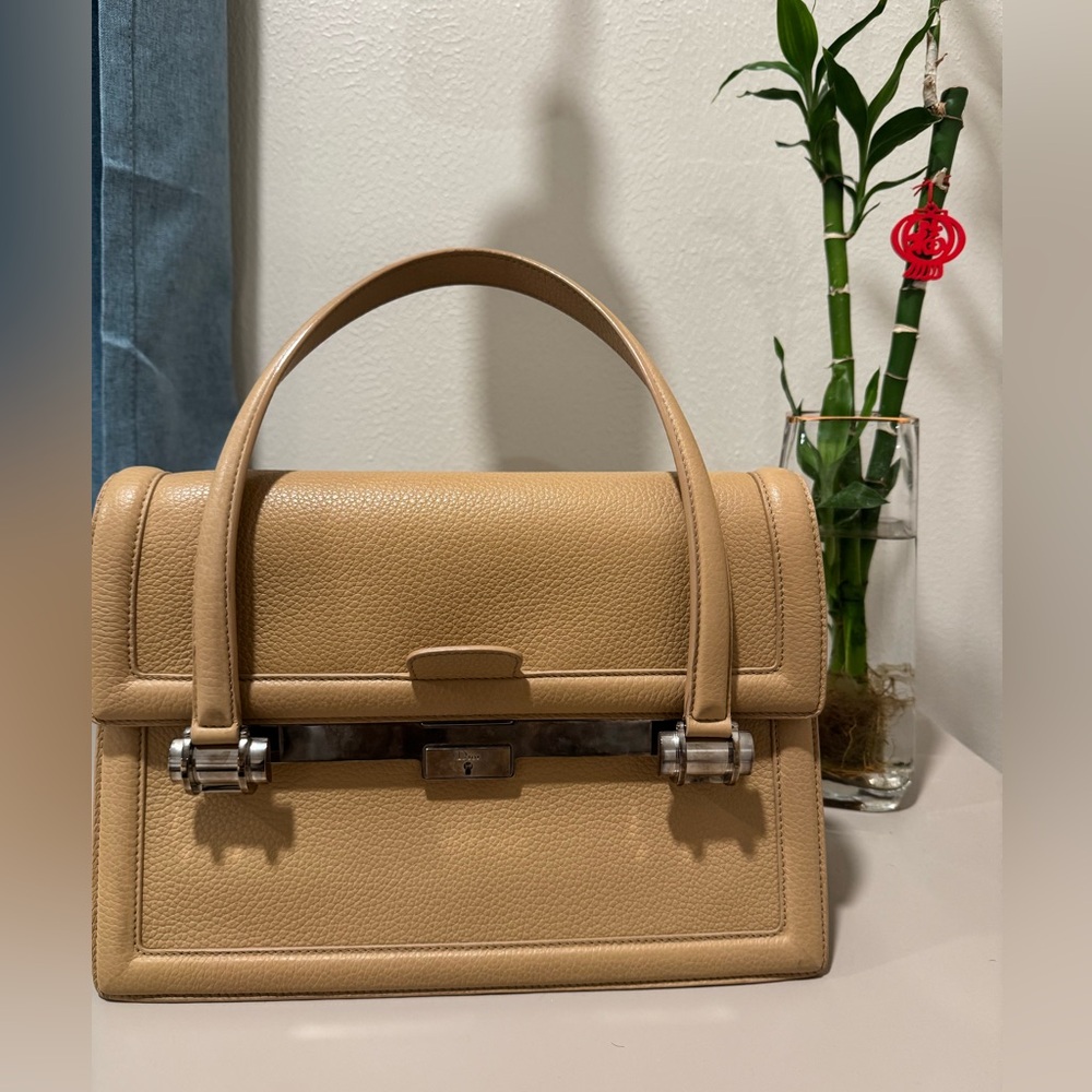 CHRISTIAN DIOR LEATHER MITZAH SHOULDER BAG